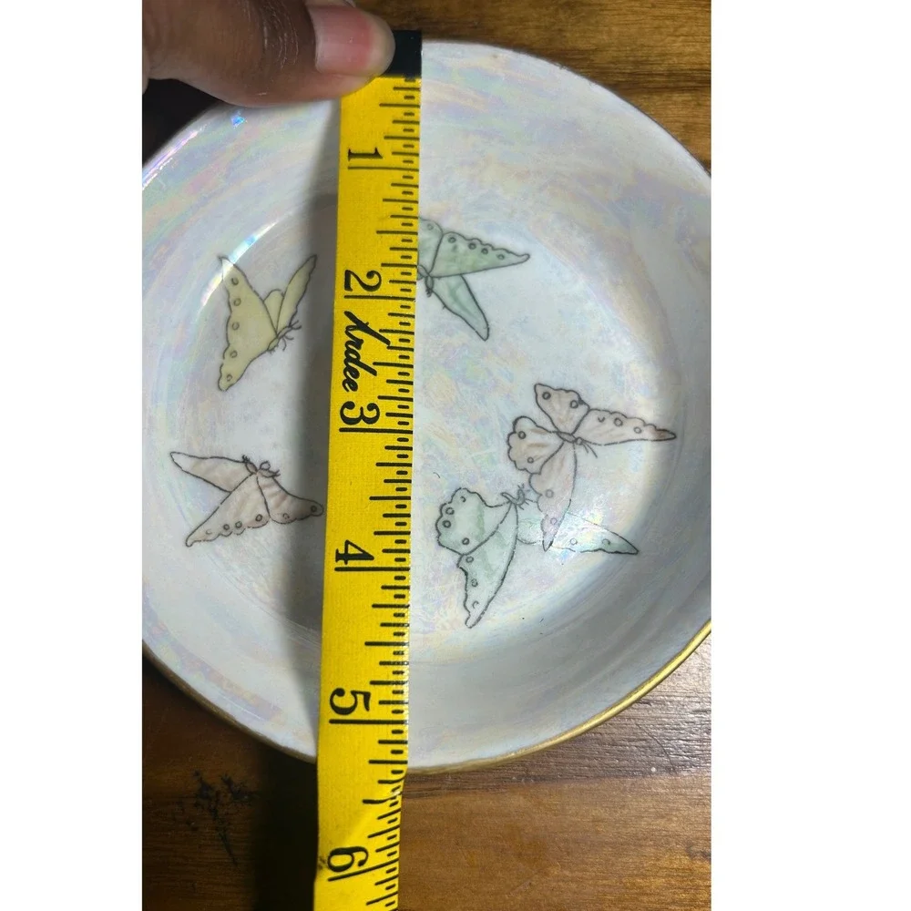 Antique Limoges French Porcelain‎ Double Spoon Rest Signed Bernardaud Butterfly